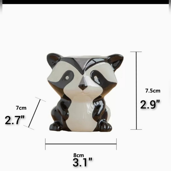 🧡MINOR FLAW🧡 RACCOON Small Ceramic Planter - Picture 2 of 5